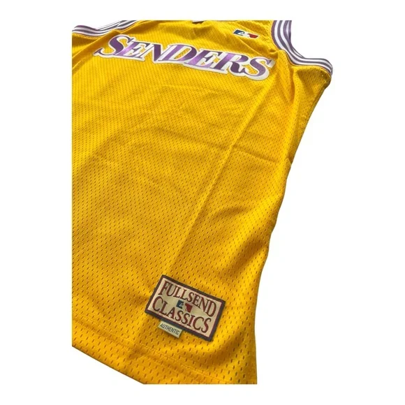 Full Send All Star Basketball Yellow Lakers Style Jersey Nelk Boys Men’s Size XL